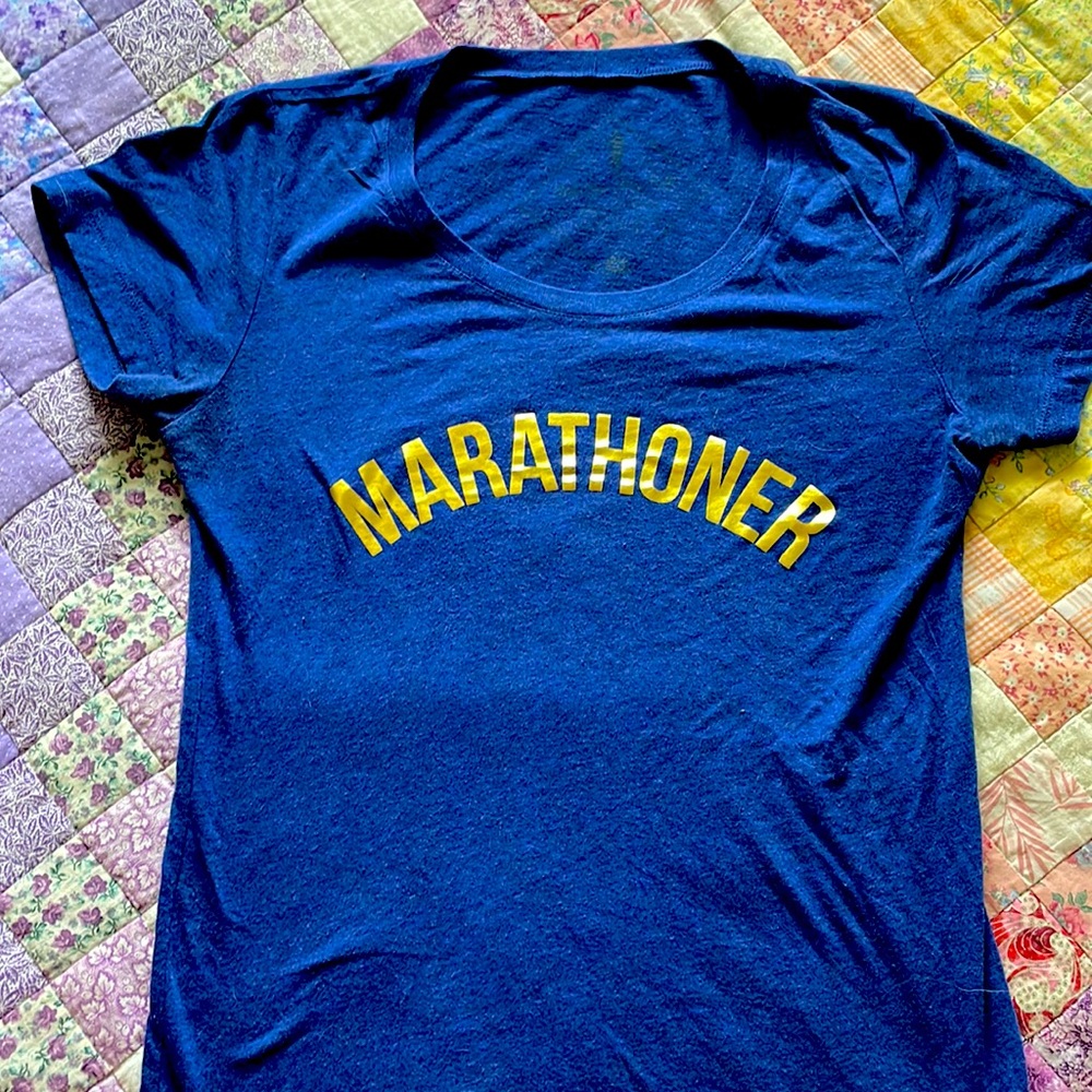 Sarah Marie Designs “Marathoner” tee. Size medium. Runs small. Worn only twice.